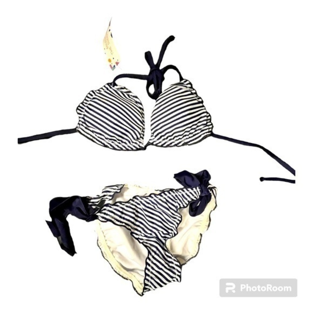 Enjoy the Sunshine 2 Piece Bathing Suit - Blue & White Stripe Bikini